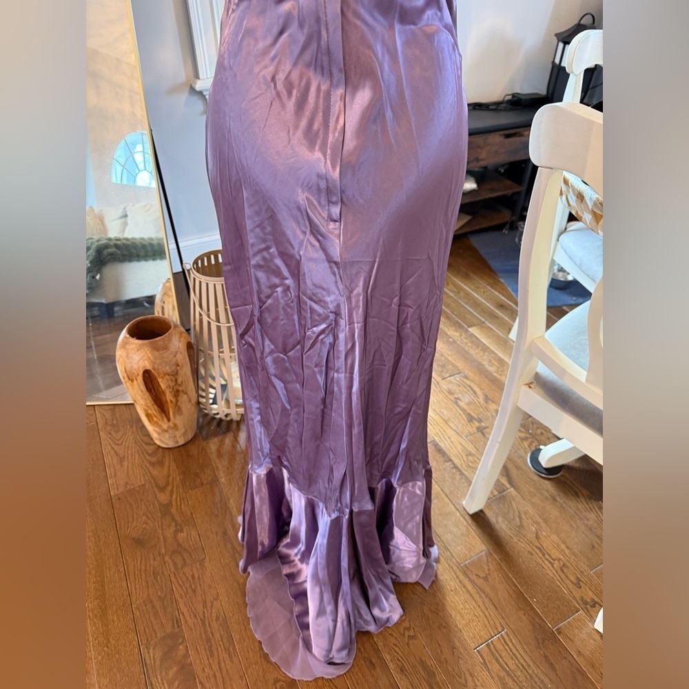 Urban Girl Nites Lavender Satin Dress size 11/12 Cocktail Prom - Picture 6 of 15
